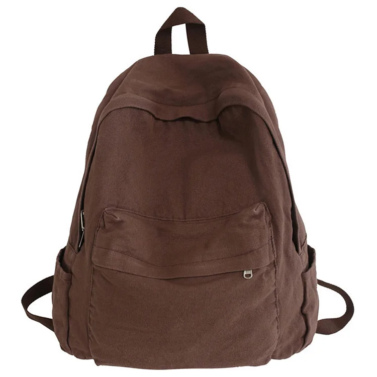 Canvas Casual Backpack Vintage Commuting Backpack for Laptop Book (Brown)
