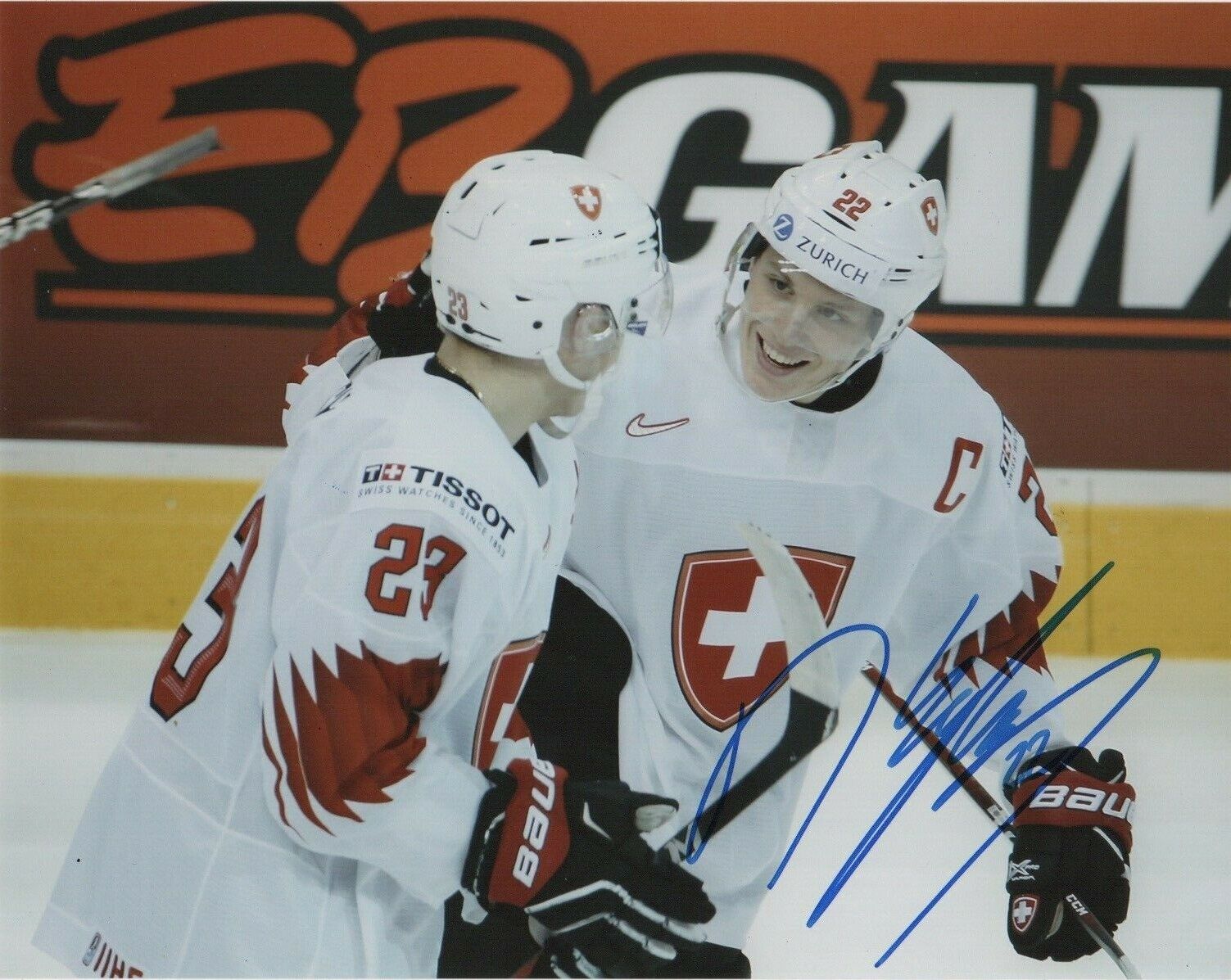 Switzerland Nando Eggenberger Signed Autographed 8x10 NHL Photo Poster painting COA #6