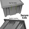 Akro-Mils 35300 Nest and Stack Plastic Storage Container and Distribution Tote, (29-1/2-Inch L x 19-1/2-Inch W x 15-Inch H), Gray, (3-Pack)