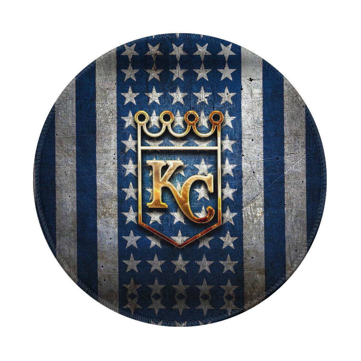 Kansas City Royals Starry Flag Waterproof Round Mouse Pad for Wireless Mouse