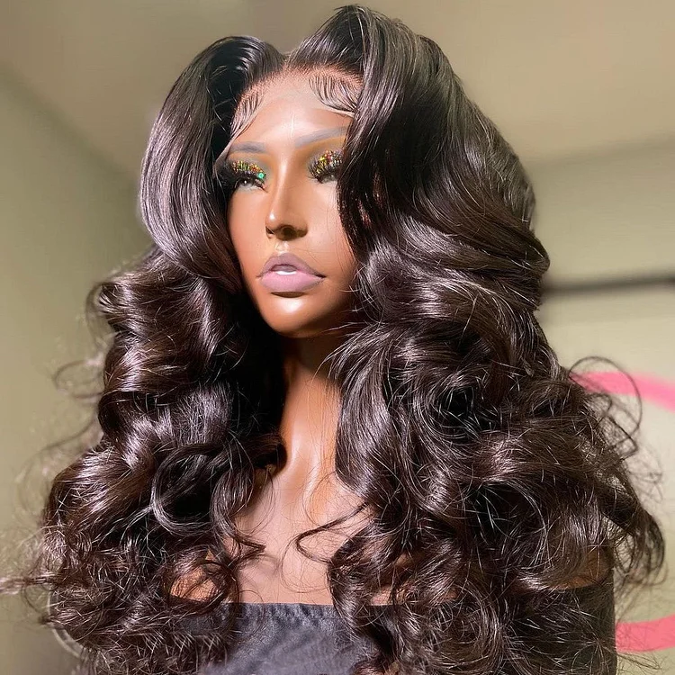 Silky Loose Wave 13x4 Transparent Lace Front Human Hair Wig [LFW1006]