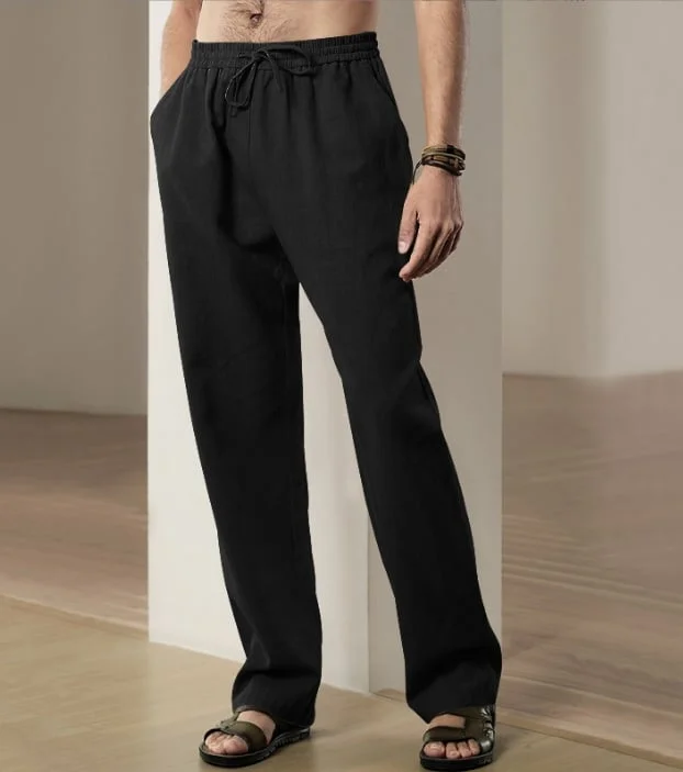 Men's Casual Cotton And Linen Trousers 