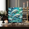 DIY Pearl Painting Dolphin for Home Decor with Frame(25x25cm)
