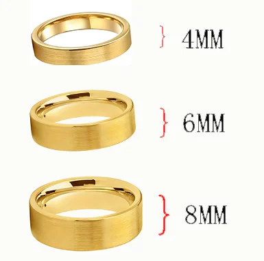 Mens Womens Flat Leo Tungsten Carbide Rings Gold Couple Wedding Band Top Comfort Fit 4MM 6MM 8MM