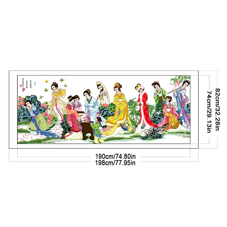 Kit Point De Croix Carte De La Chine - Tissu Aida 14ct - Neuf
