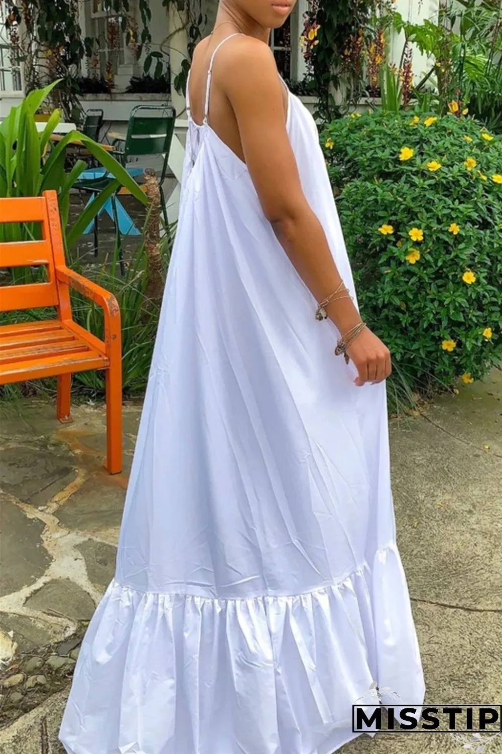 Pink Sexy Casual Solid Backless Spaghetti Strap Loose Sling Dress