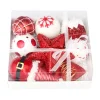 18PCS Christmas Tree Red White Decor Set