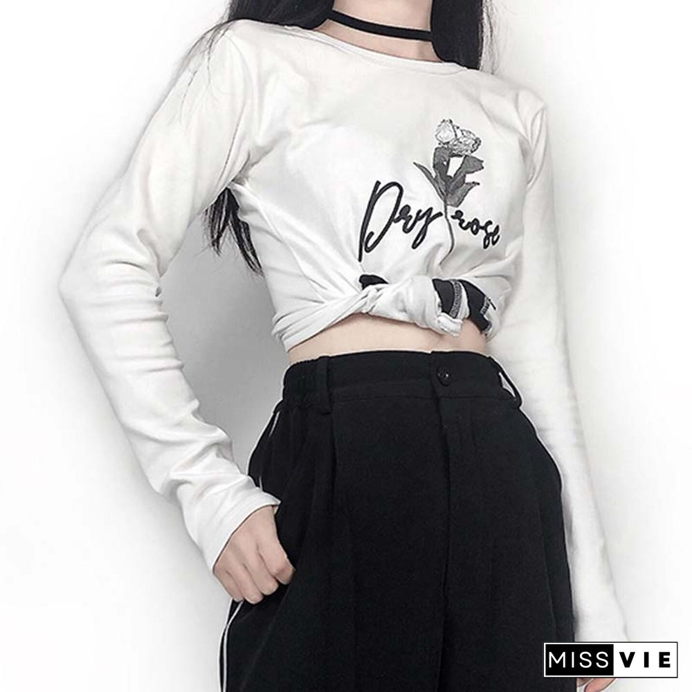 Dry Rose Pattern Print Shirt Hooded Coat