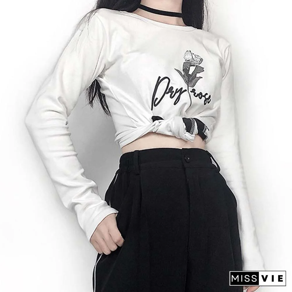 Dry Rose Pattern Print Shirt Hooded Coat