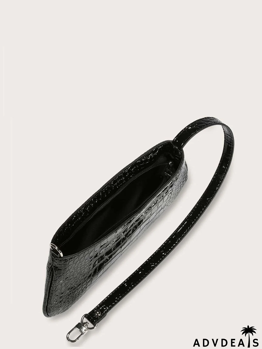 Crocodile Pattern Baguette Bag
