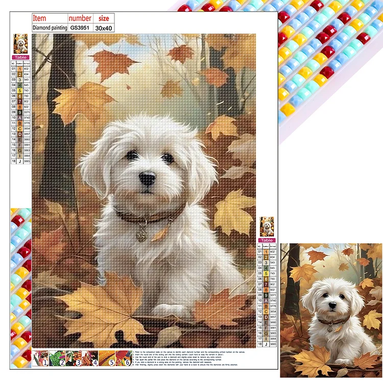 Woods Puppy 30*40CM (Canvas) Full Square Drill Diamond Painting gbfke