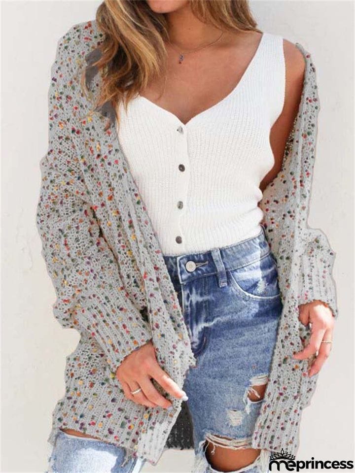 Colorful Dots Decorated Long Sleeve Cardigans