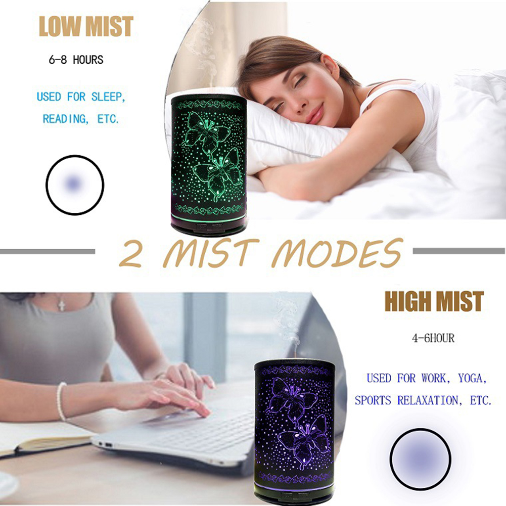 Hollow-out Humidifier Ultrasonic Mini Aroma Diffuser Home USB Night Lamp от Cesdeals WW