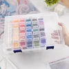 32 Double Buckle Clear Bead Organizer Box with Compartments Plastic Storage Boxes Set with Stickers Multifunctional Diamond Painting Storage Containers for Diamonds Seeds Beads Nail Rhinestones