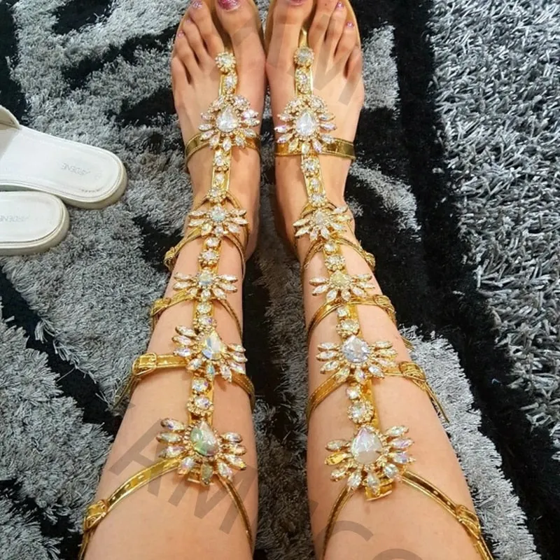 New Gladiator Women Flat Sandals Ladies Clip Toe Cross Strap Thong Sandals Shoes Woman Beach Free-binding Sandalen Dames