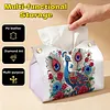 Kit de bo&icirc;te de mouchoirs Peacock DIY PU Diamond Box de Mouchoirs de bureau avec strass et bo&icirc;te de mouchoirs d&eacute;corative en diamant pour adultes