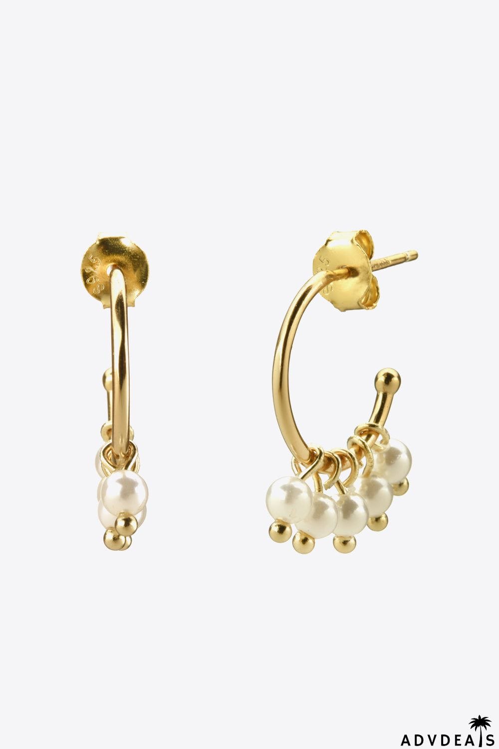 Pearl 925 Sterling Silver C-Hoop Earrings