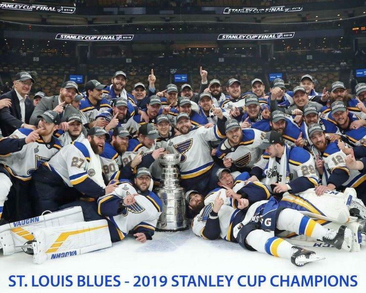 ST LOUIS BLUES 2019 Stanley Cup Champions Glossy 8 x 10 Photo Poster painting Poster