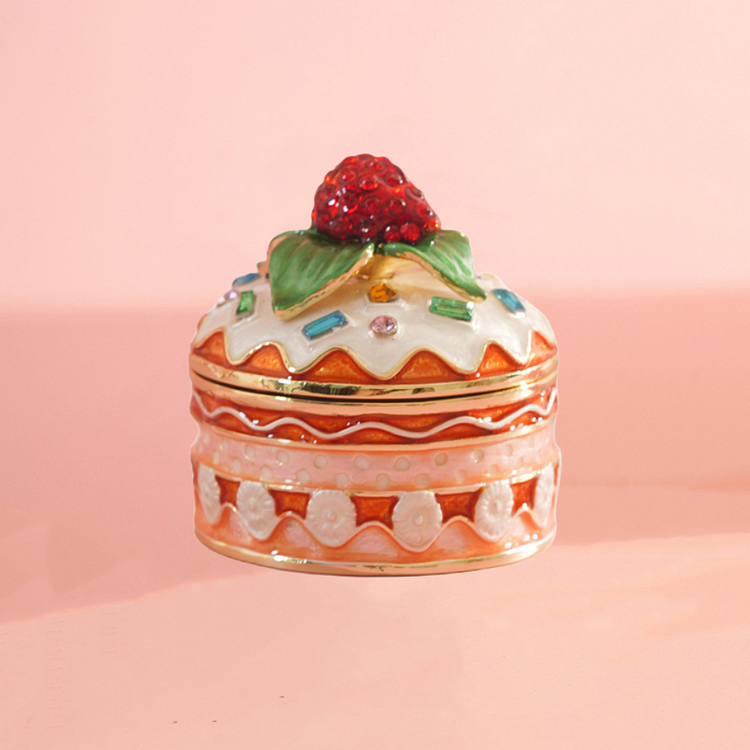 Luxurious Cute Cupcakes Enamel Jewelry Box