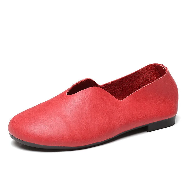  Retro Handmade Round Toe Flat Shoes shopify Stunahome.com