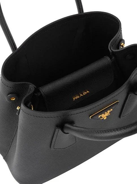 Prada Double Saffiano Leather Mini Bag black
