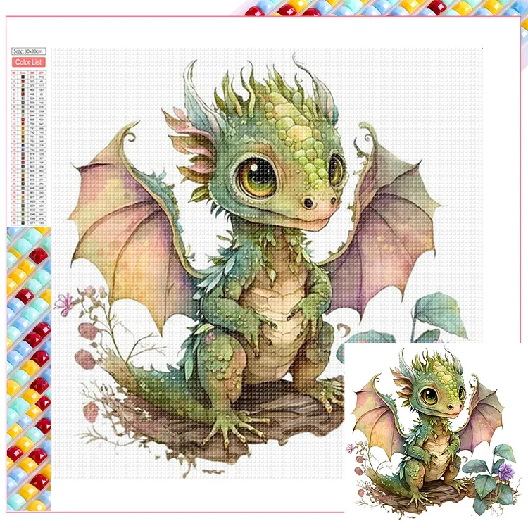 Cute Dragon 30*30CM (Canvas) Full Square Drill Diamond Painting gbfke