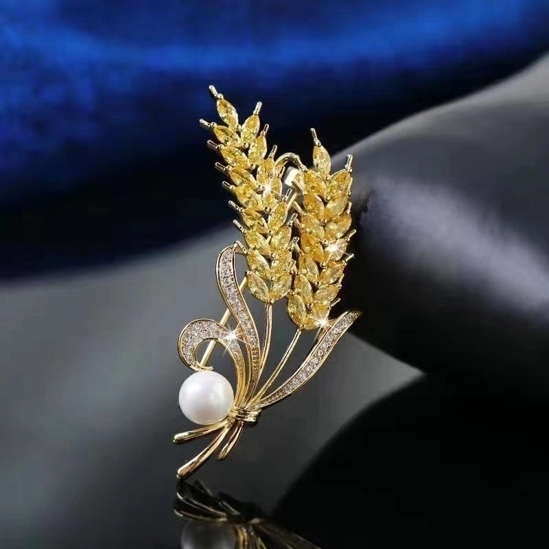 Minimalist Pin Grain Alloy Plating Inlay Rhinestones Pearl Women'S Brooches 1 Piece3