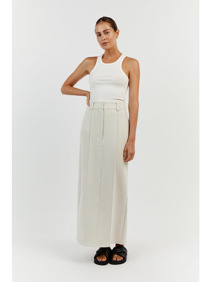 Ootddress Patchwork High Waist Slim Long Skirt Female Solid High Street Elegant Fashion Seamless Vintage White Women's Maxi Skirt