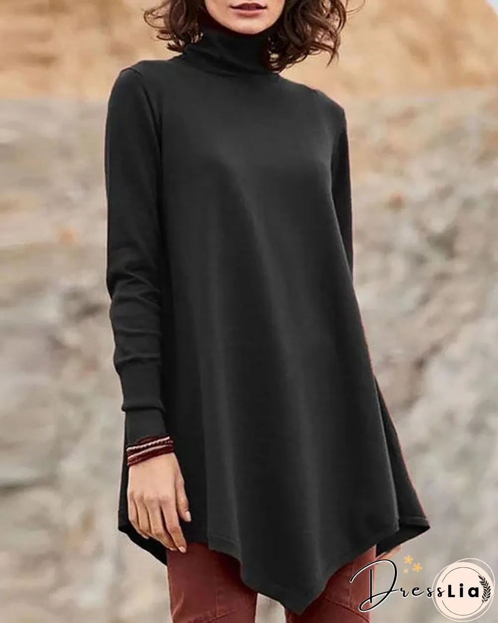Long Sleeve Casual Turtleneck Plus Size Sweatshirts