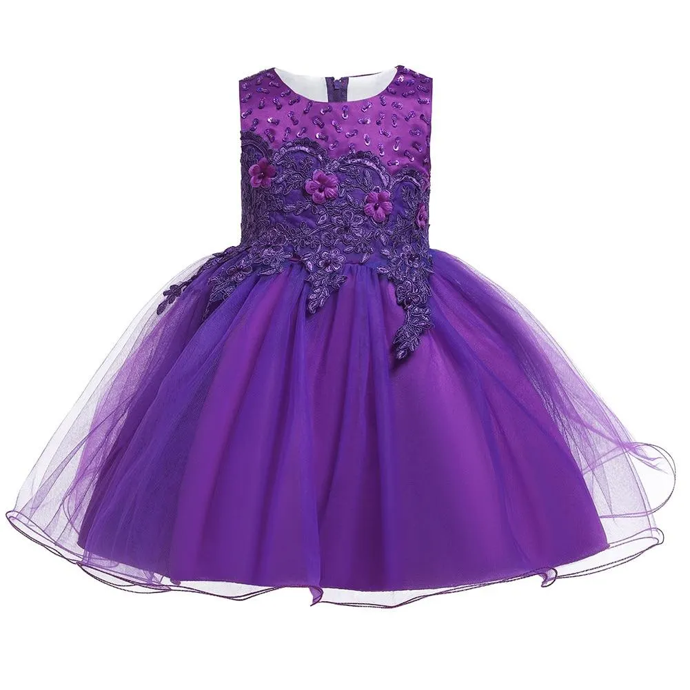 Korean Style Kid Birthday Dress Wear For 6 Years Old Flower Girl Wedding Dress Summer Girl Frock Design Pictures For Party