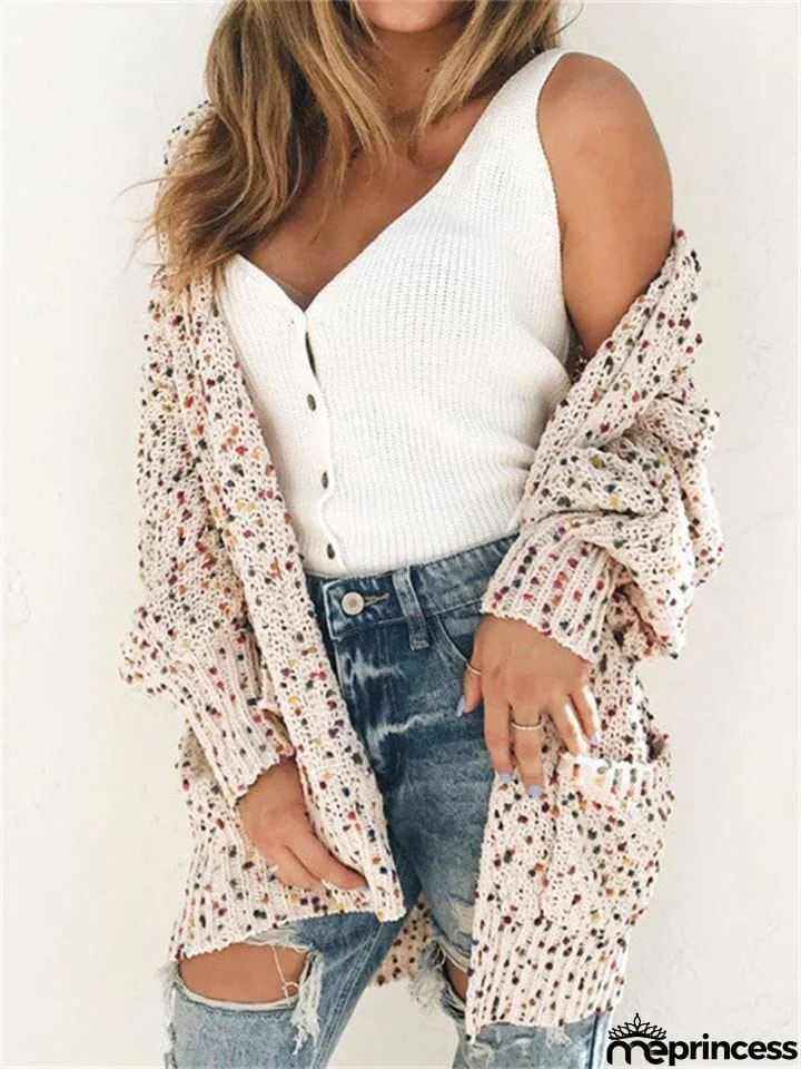 Colorful Dots Decorated Long Sleeve Cardigans