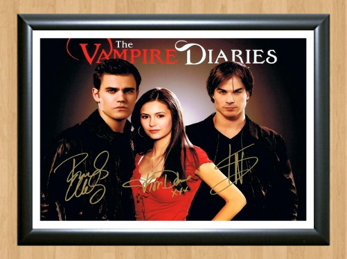 The Vampire Diaries Cast Signed Autographed Photo Poster painting Poster 1 A4 8.3x11.7