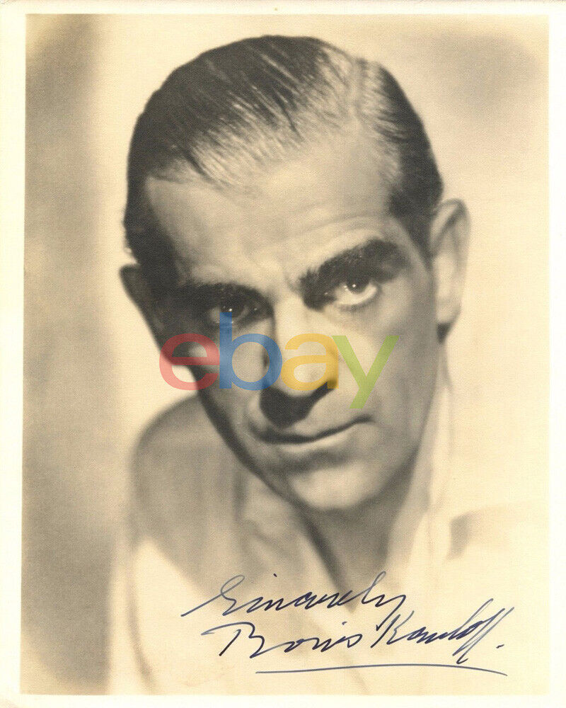 Boris Karloff Signed 8x10 Photo Poster painting Autograph FRANKENSTEIN repirnt