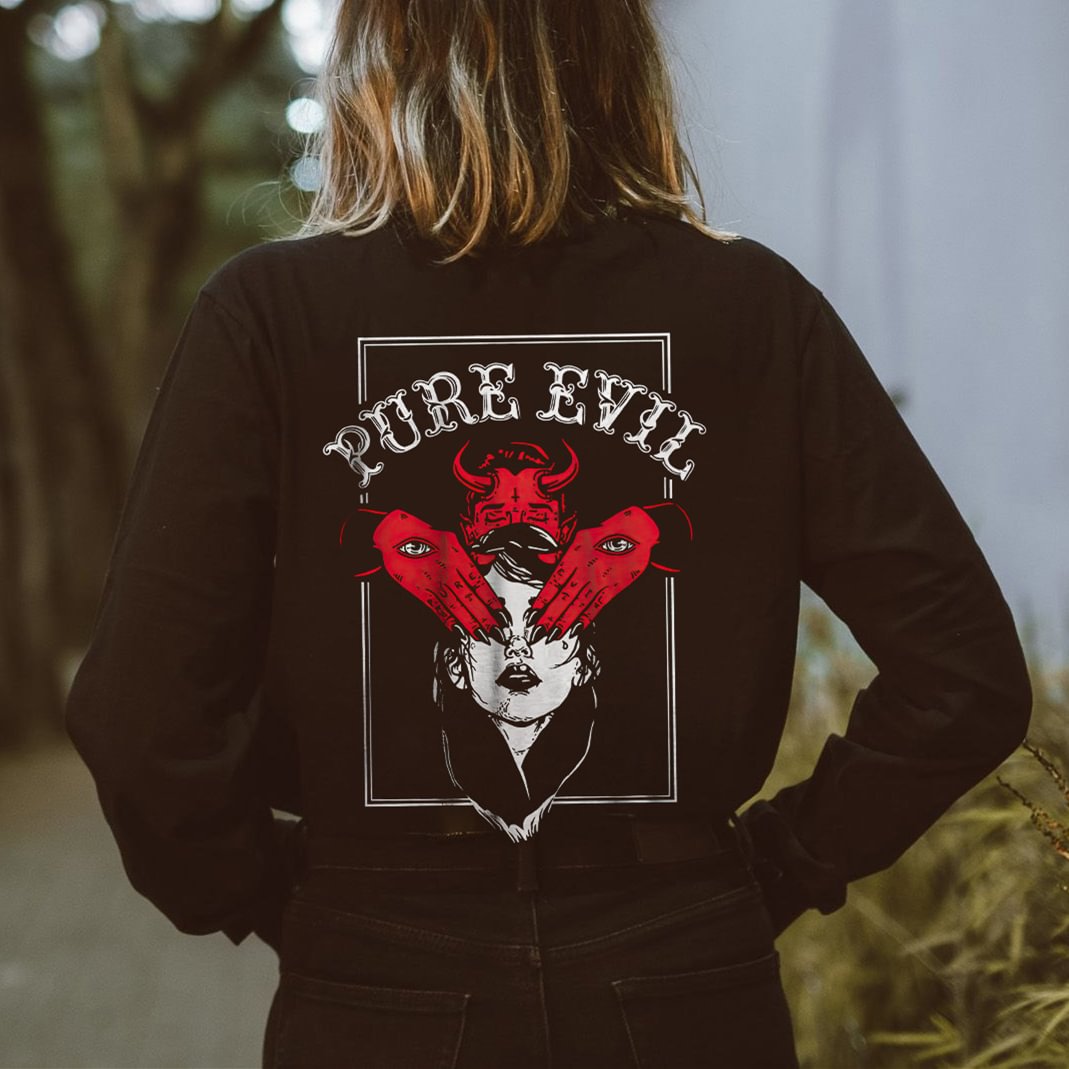 Pure Evil Printed Women's Sweatshirt - Minnieskull
