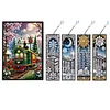 (US Local)Christmas Train A5 Size Diamond Painting Notebook Set with 4Pcs Bookmark Gift