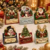 6Pcs DIY Pearl Diamond Painting Christmas Cards, 3D Greeting Card Craft Kits with Resin Pearls, Handmade Holiday Cards for Adults, Christmas Gifts & Decorations