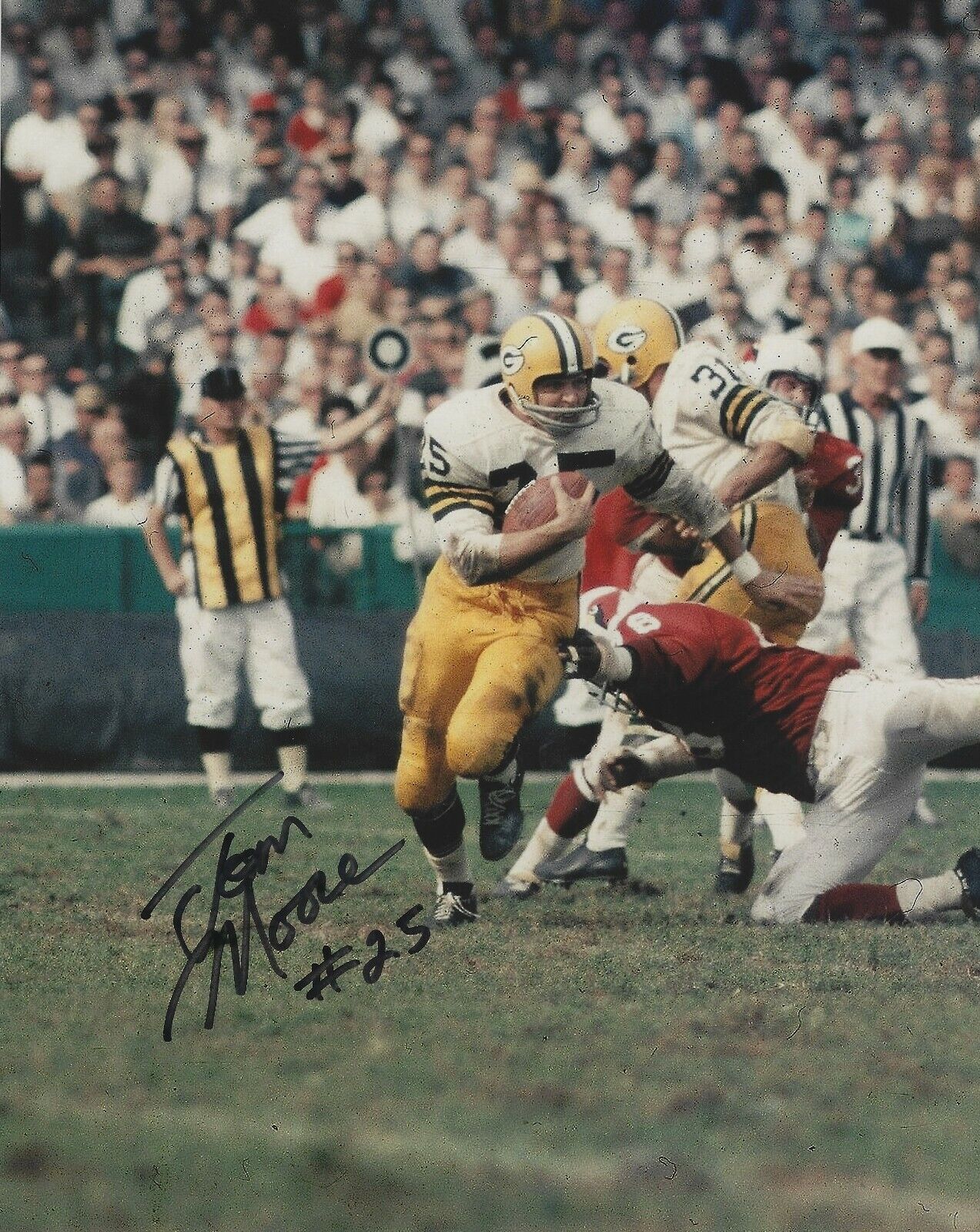 Autographed TOM MOORE Green Bay Packers 8x10 Photo Poster painting - w/COA