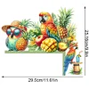 (US Local)Parrot Wooden Diamond Painting Door Topper Right Angle Sign for Party (Right)