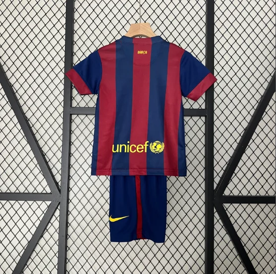 Retro 14/15 Barcelona Home Kids Kit Football Jersey Thai Quality