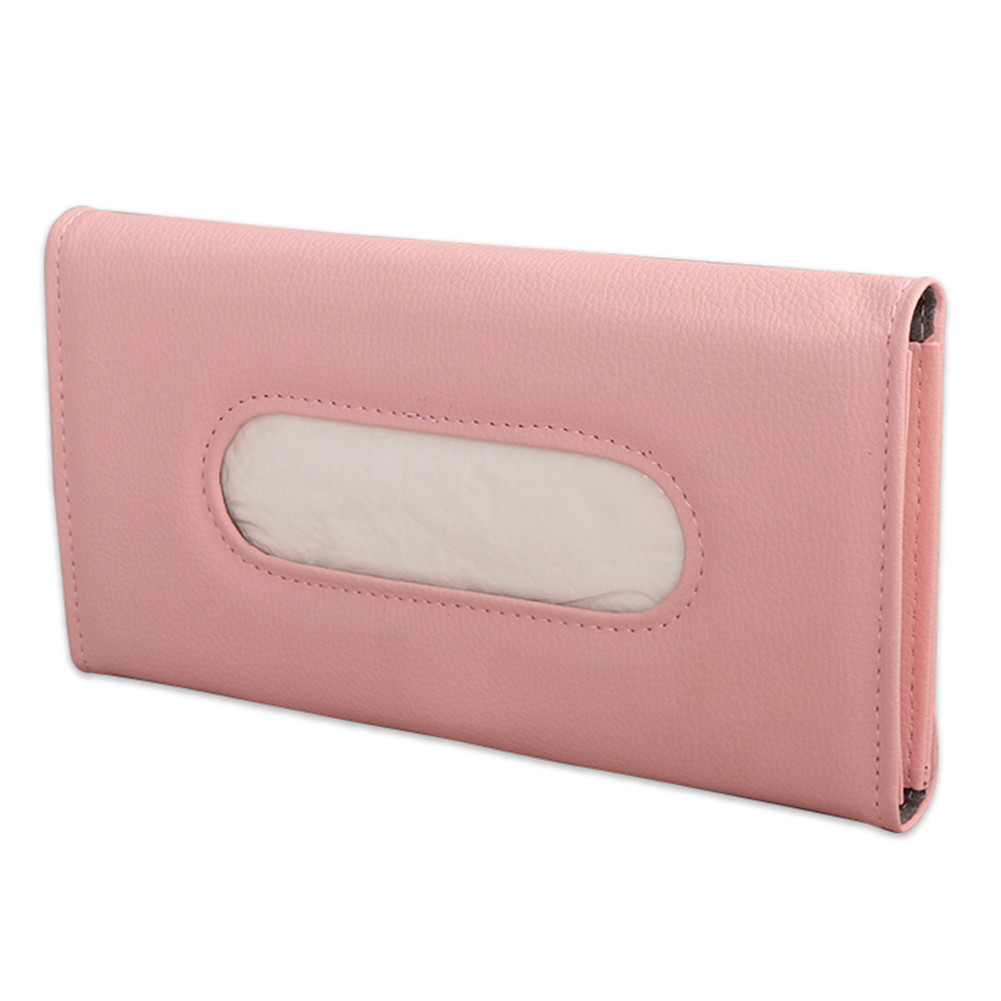 

Leather Car Sun Visor Tissue Box Auto Interior Backseat Towel Napkin Holder, Pink, 501 Original