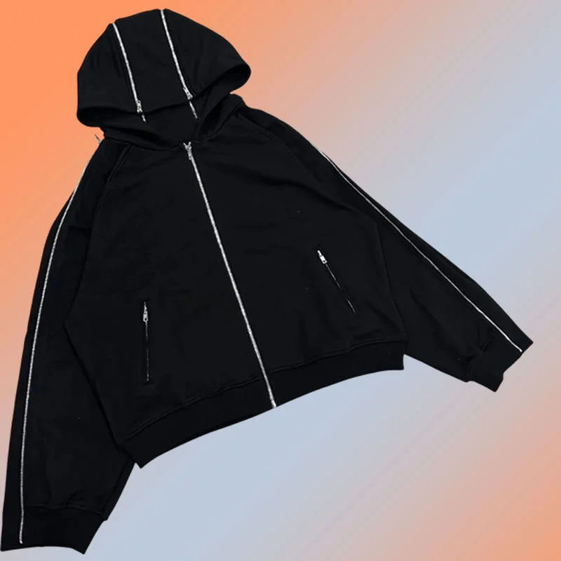 Athvotar Athvotar Vintage Zipper High Street Dark Gothic Men And Women's Same Loose Dress 2025