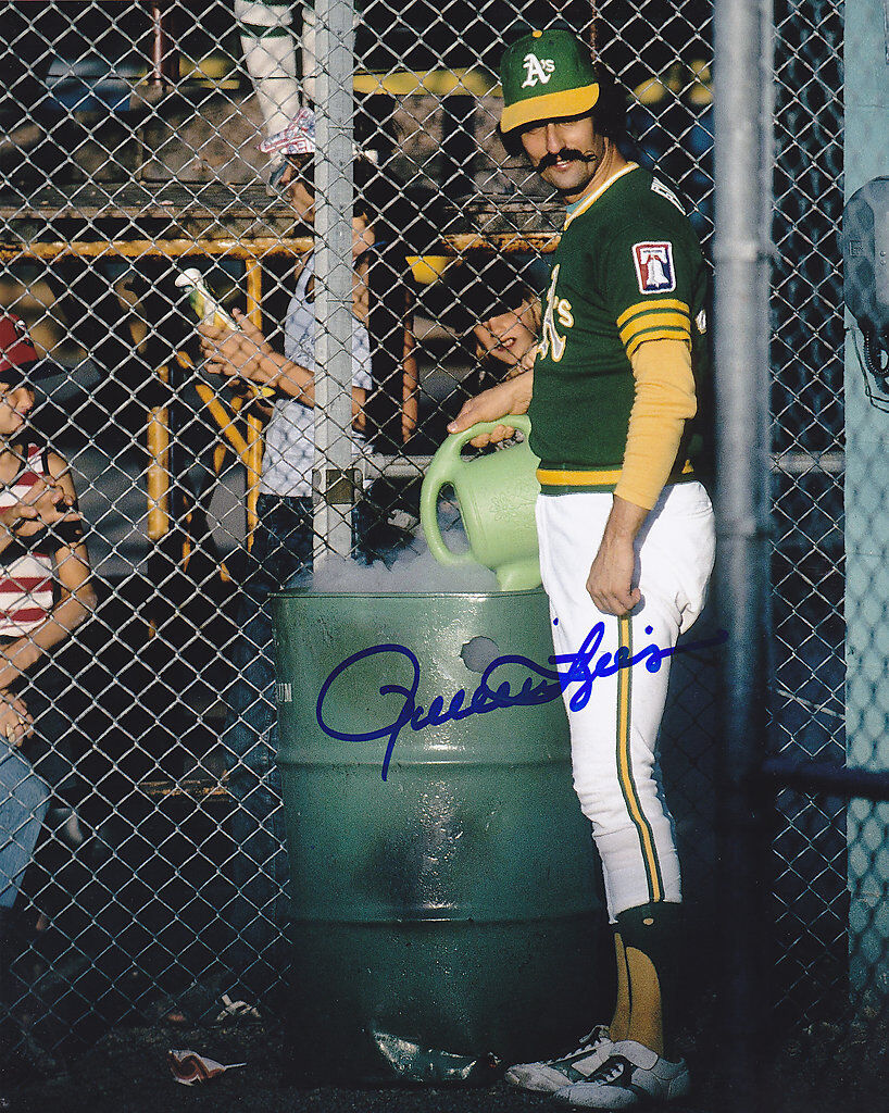 ROLLIE FINGERS OAKLAND A'S ACTION SIGNED 8x10