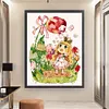 【Limited Stock Sale】Full Embroidery Cotton Thread 11CT Printed Girl and Tulips Cross Stitch 50x65cm tapestrymarket