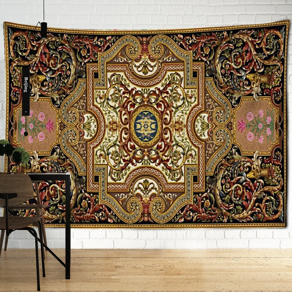 Tropical Persian Printed Blanket Soft Mandala Retro Futuristic Wall Tapestry Background for Home Decorations