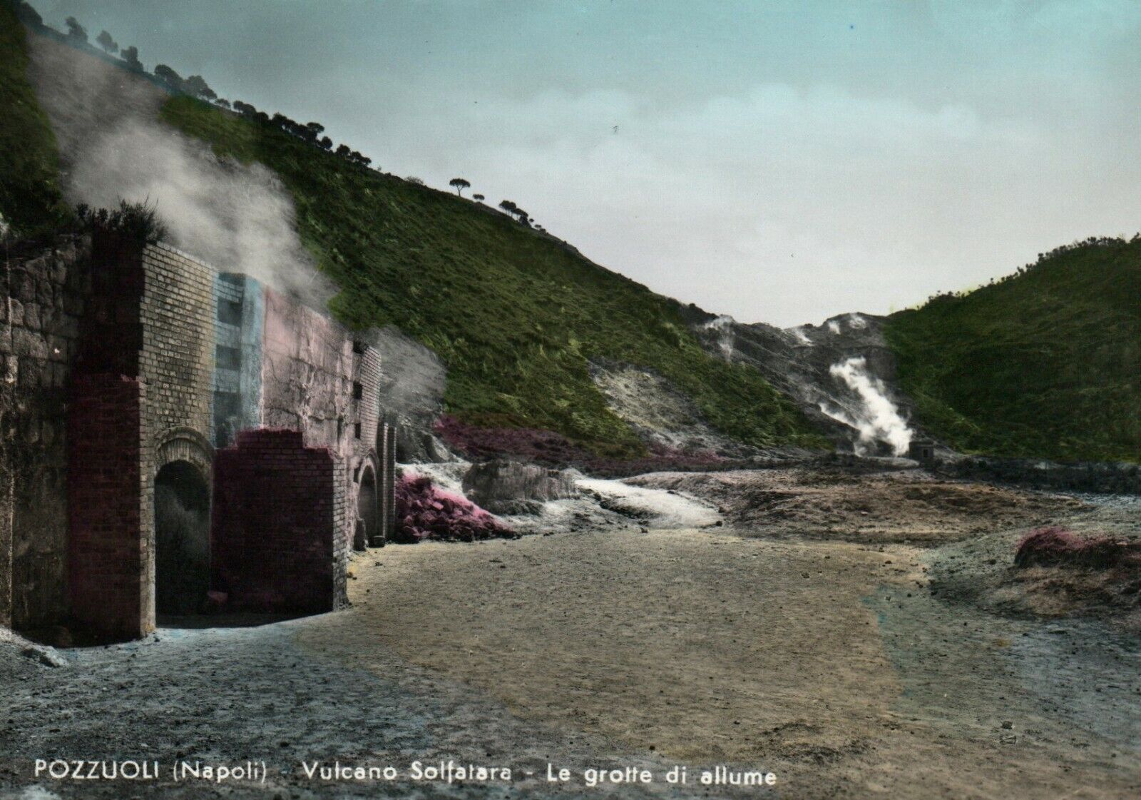 Solfatara Volcano Pozzuoli Naples Real Photo Poster painting RPPC Postcard 4 x 5.75