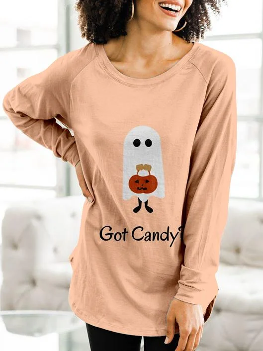 Got candy Halloween printed cotton T-shirt-Mayoulove