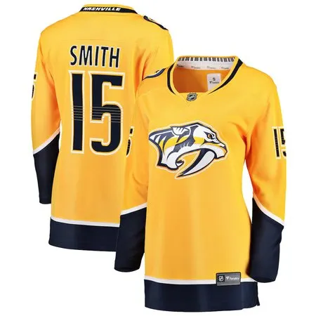 Women's Nashville Predators #15 Craig Smith  Gold Player Jersey