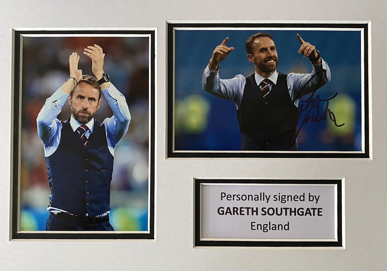 Gareth Southgate Genuine Signed England Photo Poster painting In A4 Mount Display 2