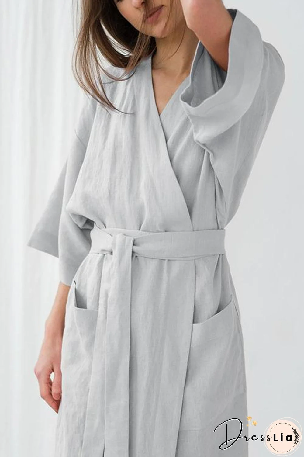 Roomy Linen Kimono With Belt