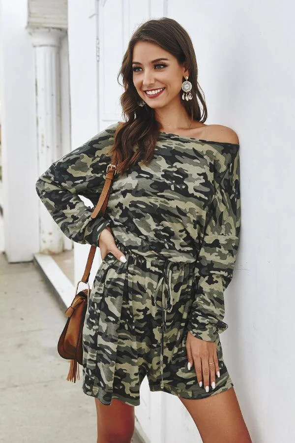 Casual Loose Camouflage Jumpsuit